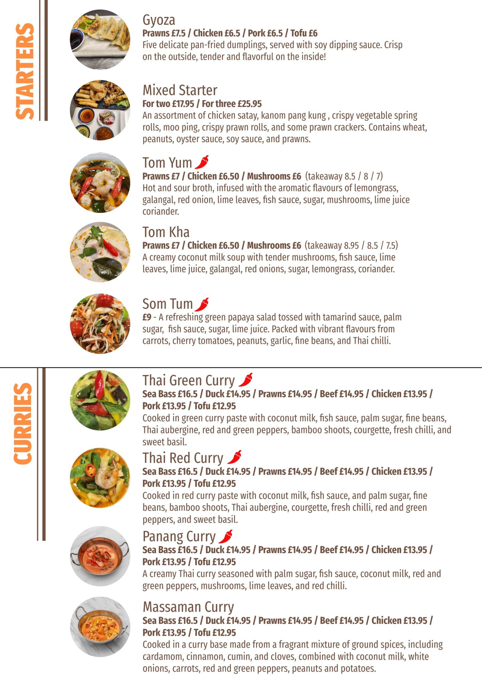 menu without salads-3-starters - soups and salads